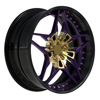 Purple Gold Cutout Y-Spoke Forged Wheel
