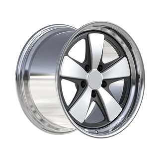 Silver Black Paddle-Spoke Forged Wheel