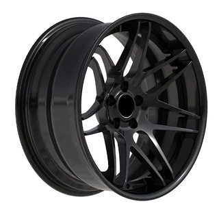 Black Curved Split-Spoke Monoblock Wheel