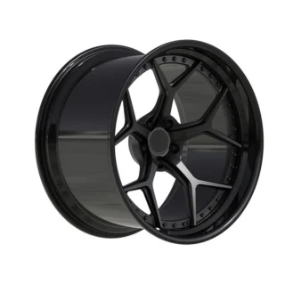 Black Open-Y Deep-Lip Forged Wheel