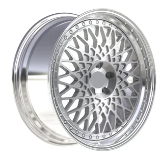 Silver Layered-Mesh Deep-Lip Forged Wheel