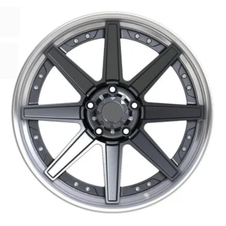 Graphite Eight-Spoke Polished-Lip Forged Wheel