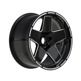 Black Broad-Five Silver-Outline Monoblock Wheel