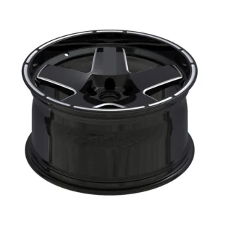 Black Broad-Five Silver-Outline Monoblock Wheel