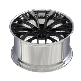 Black Branch-Spoke Polished-Lip Forged Wheel