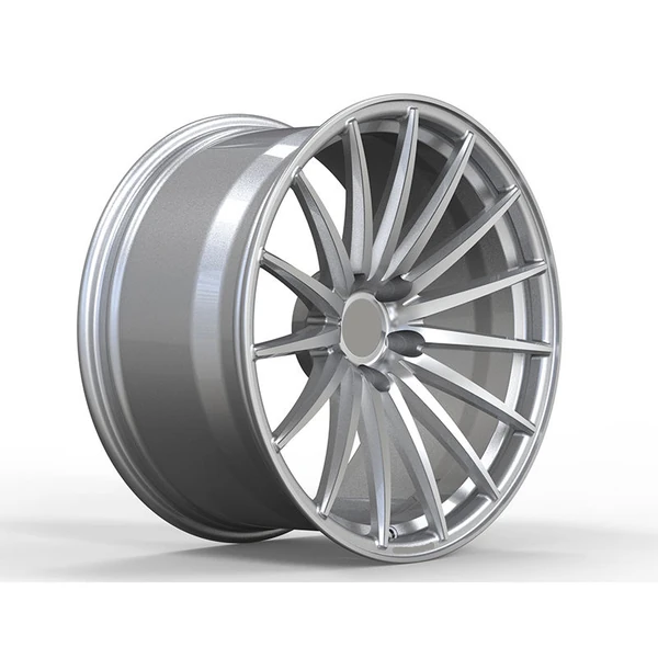 Silver Fine-Radial Forged Wheel — Oblique fine radial face