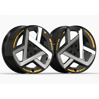 Yellow-Accent Triangular Forged Wheel
