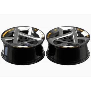 Yellow-Accent Triangular Forged Wheel