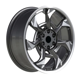 Black-Silver Angular Six-Spoke Forged Wheel