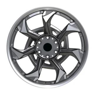 Black-Silver Angular Six-Spoke Forged Wheel
