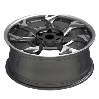 Black-Silver Angular Six-Spoke Forged Wheel