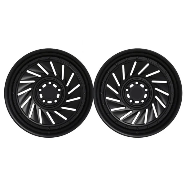 Black Swept-Turbine Forged Wheel — Front faces and eight mounting holes