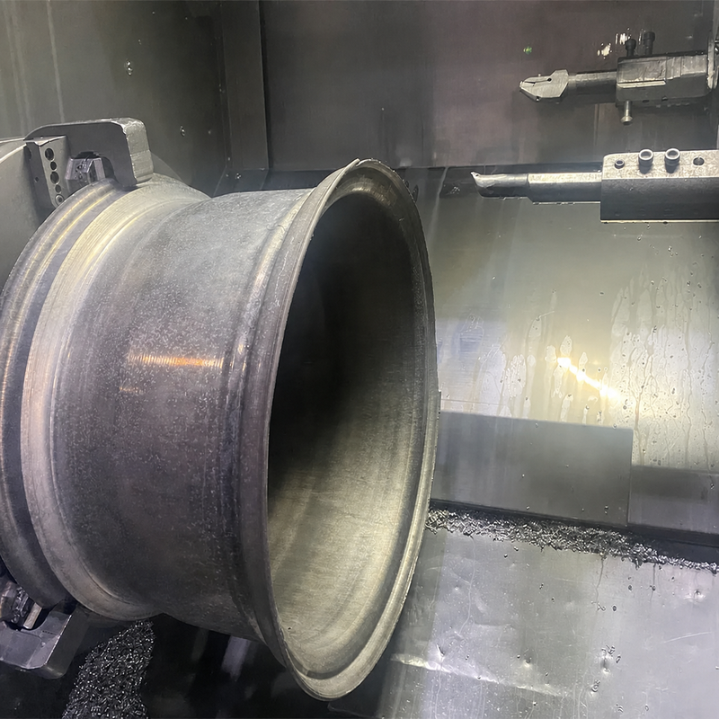 Wheel barrel during a representative machining stage
