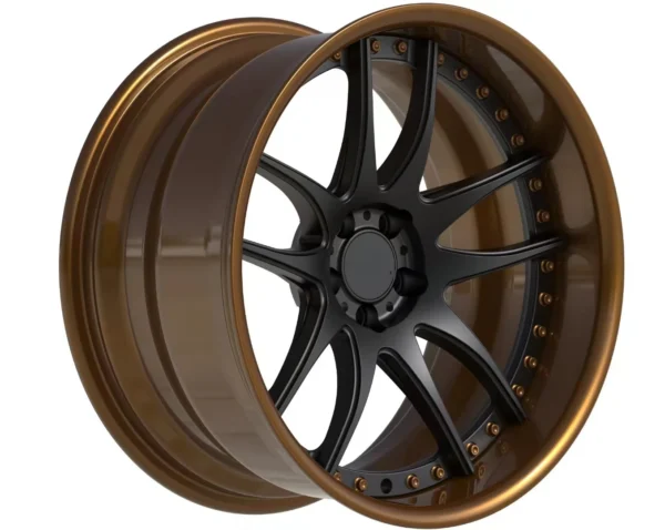 Gold-and-Black Deep-Concave Two-Piece Forged Wheel – WV-FG-002 — front three-quarter view