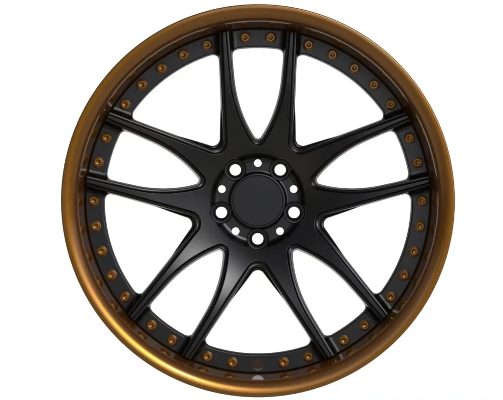 Gold-and-Black Deep-Concave Two-Piece Forged Wheel – WV-FG-002 — front view