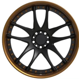 Gold-and-Black Deep-Concave Two-Piece Forged Wheel – WV-FG-002 — front view