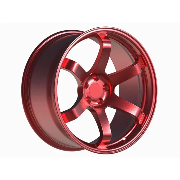 Candy Red Six-Spoke Forged Wheel – WV-FG-004 — alternate front angle