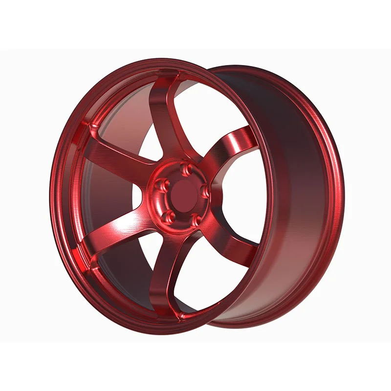 Candy Red Six-Spoke Forged Wheel – WV-FG-004 — front three-quarter view