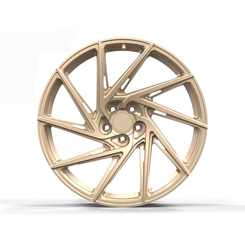 Golden Multi-Spoke Forged Wheel
