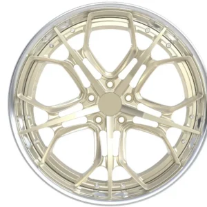 Geometric Five-Spoke Deep-Lip Forged Wheel — Front five-hole design example