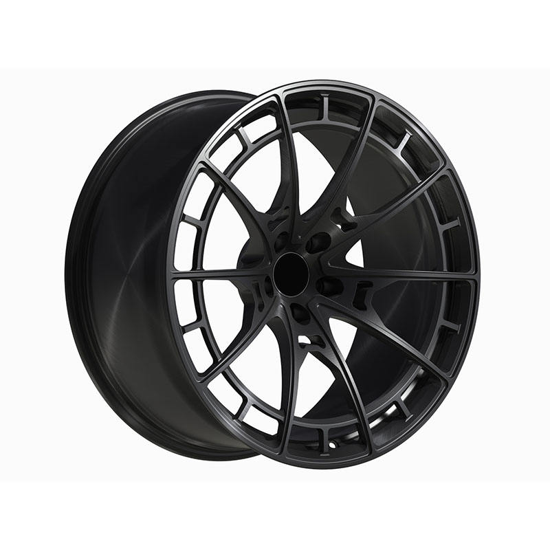 Black Open-Rim Split-Spoke Forged Wheel