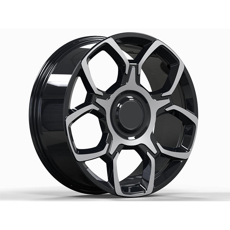 Black and Silver Geometric Forged Wheel