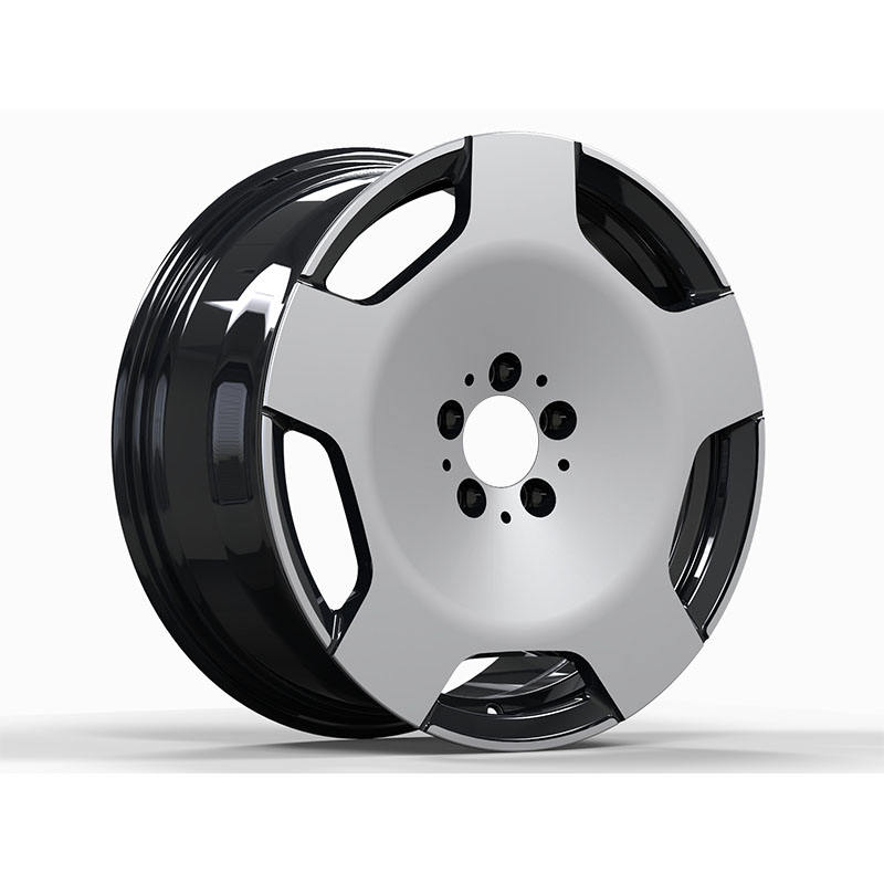 Black and Silver Five-Window Disc Forged Wheel