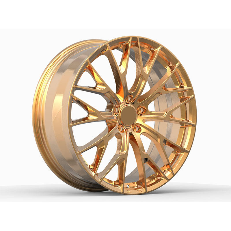 Gold Angular Split-Spoke Forged Wheel