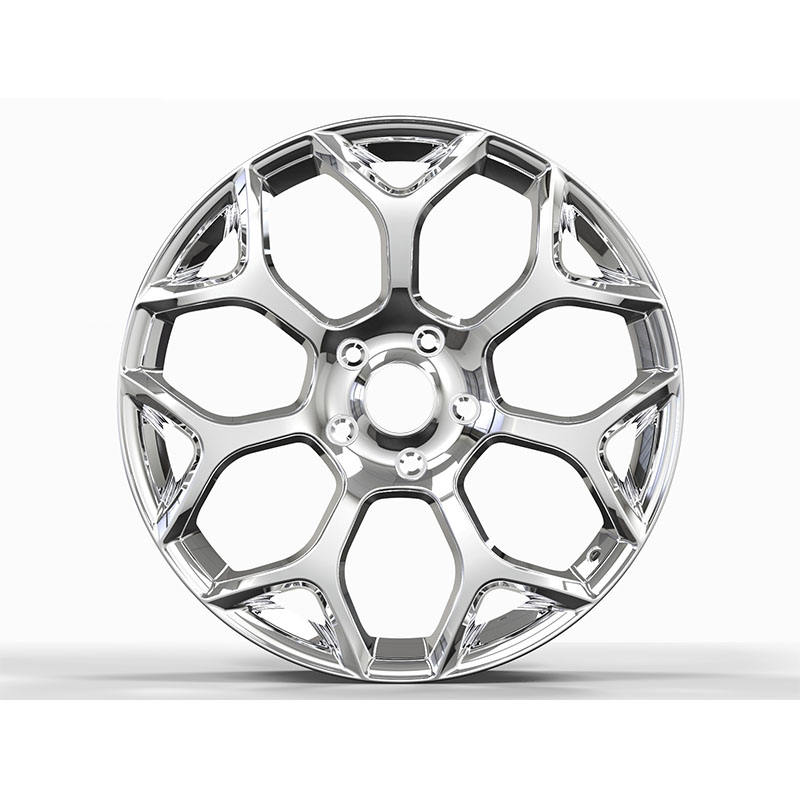 Polished Angular Y-Spoke Forged Wheel — Front five-hole polished design example