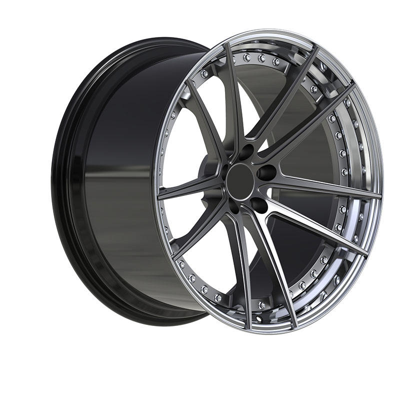 Graphite Fine Y-Spoke Polished-Lip Forged Wheel