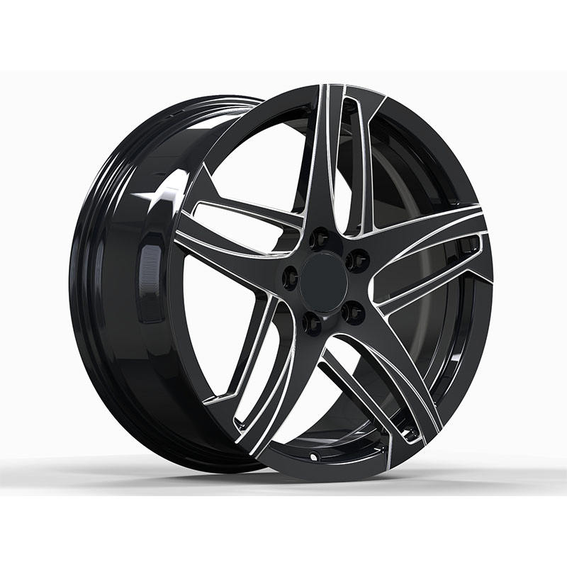 Black Swept Five-Spoke Forged Wheel